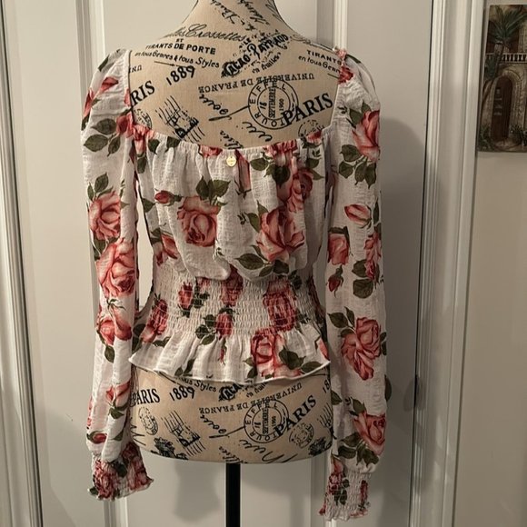 Guess Women’s Floral Flowy Blouse - Picture 6 of 8